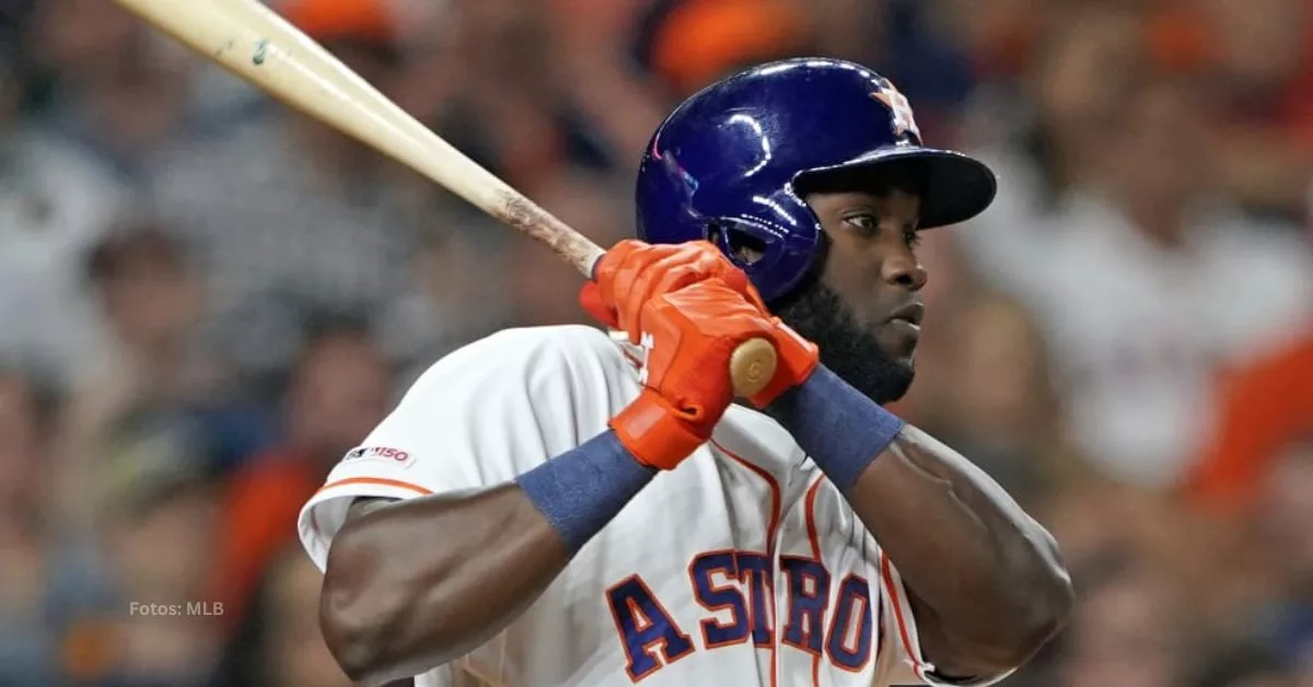 El cubano Yordan Alvarez luego de dar 3 hits ante Boston Red Sox