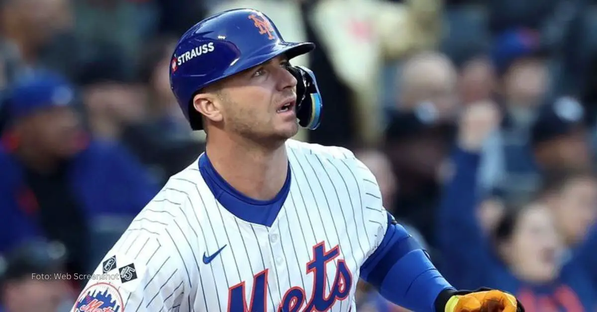 Pete Alonso con el uniforme de New York Mets